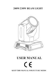 lees 230w beam light 7r user manual
