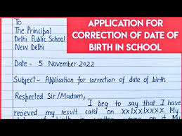 application for correction of date of