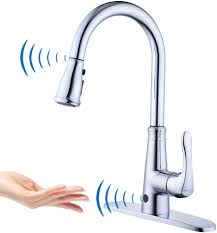 Sensor kitchen water tap touch kitchen tap rotate faucet sensor water mixer tap. Touchless Kitchen Sink Taps Sensor Automatic Sensor Kitchen Sink Mixer Faucet With Pull Down Sprayer Single Lever Swivel Spout Chrome Amazon Co Uk Diy Tools