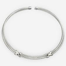 Sculpted Silver Twisted Cable Choker