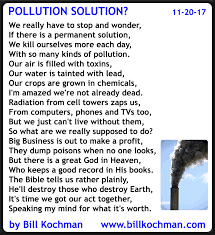 pollution solution a poem by bill