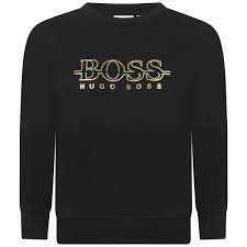 Boss Boys Black Logo Sweatshirt Boys Hugo Boss Boys Top