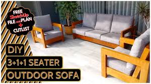 If you find a sofa with graffiti on it, or in the background, that's worth extra! Diy 3 1 1 Seater Outdoor Sofa Free Sketchup Plan Cut List Youtube