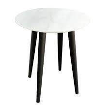 Black White Faux Marble Side Table