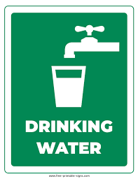 printable drinking water sign free