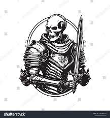 Skeleton knight drawing