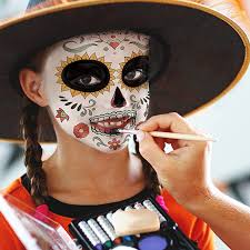 day of the dead face tattoos makeup
