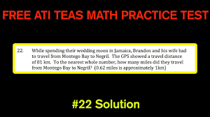 Ati Teas Math Number 22 Solution Free Math Practice Test Kilometers And Miles Conversions