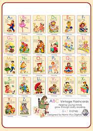 Alphabet Flash Cards Abc Vintage