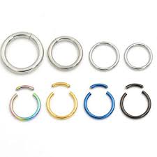 Us 1 78 2piece Big Size Nostril Nose Ring Unisex Lip Ear Nose Cartilage Septum Ring Hoop Stud Steel Segment Clip On Helix Tragus Earring In Body