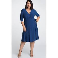 Kiyonna Essential Wrap Dress Royal Blue Plus Size