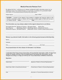 037 Medical Release Of Information Form Templates Record
