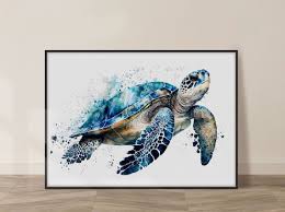 Sea Turtle Watercolor Art Print Turtle