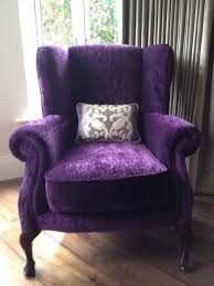 Create an inviting atmosphere with new living room chairs. Purple Velvet Wingback Chair Purple Furniture Purple Headboard Purple Home