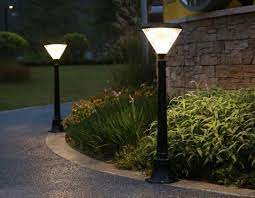 Outdoor Solar Lamp Post Light During