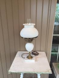 Brass Hobnail Lamp With Marble Base