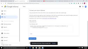 issue with connecting adsense code to