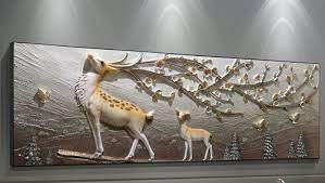 Fiberglass Deer Wall Mural Color