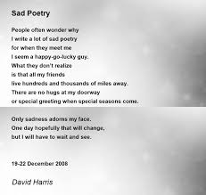 sad poetry poem by david harris