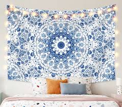 Blue White Theme Mandala Wall Hanging