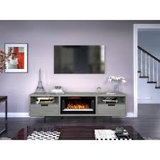 78 inch modern gray fireplace tv stand