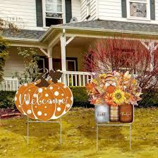 Yard Signs Thanksgiving Pumpkin Welcome