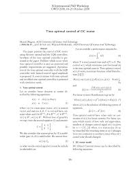 pdf time optimal control of dc motor