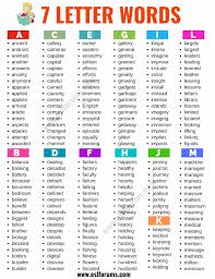 Eight letter words in english. 7 Letter Words List Of 500 Useful English Words That Have 7 Letters Esl Forums