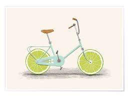 Lime Bike Print By Flo Bodart