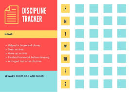 Red Blue Bright Boxes Discipline Chart Templates By Canva