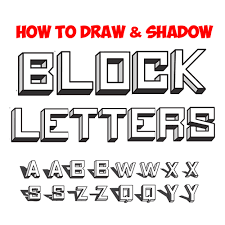 how to draw 3d block letters drawing