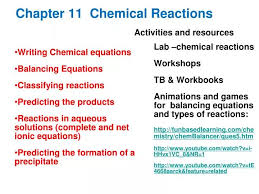 Ppt Chapter 11 Chemical Reactions