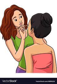 makeup artist cartoon colored clipart