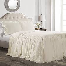 lush decor ruffle skirt bedspread ivory