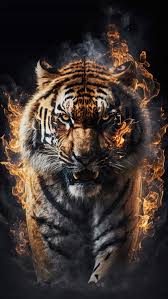 tiger fire 4k iphone wallpaper hd