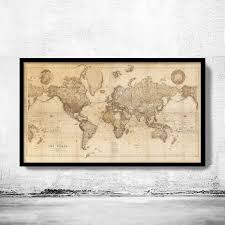 Vintage Atlas 1898 Mercator Projection