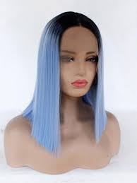 That's because the repetition of the black in your outfit creates outfit cohesion, pulling together the look. 1bt 4020 Pastel Blue Bob Straight Lace Front Wig Synthetic Wigs Babalahair