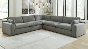 elyza sectional sofa gray