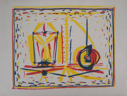 Von picasso bis léger / the cubist cosmos. Kubistische Komposition Mit Glas Und Apfel Lithographie Von Pablo Picasso 1946 Bei Pamono Kaufen