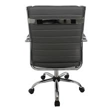 Furniture Of America Kiddle Gray Faux Leather Seat Short Office Chair With Non Adjustable Arm Gray And Chrome