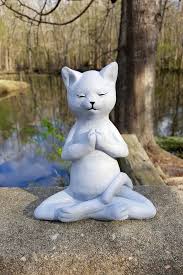 Yoga Cat Garden Decor Buddha Cat Garden