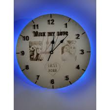 Illuminated Clock With Engraving
