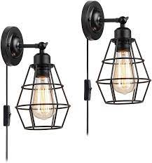 Wire Cage Wall Sconce Koonting 2 Pack