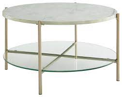 4.3 out of 5 stars 492. 32 Modern Round Coffee Table With Glass Shelf Contemporary Coffee Tables By Walker Edison Houzz