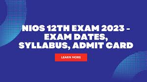 nios 12th exam 2023 exam dates