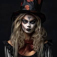 young woman with halloween makeup