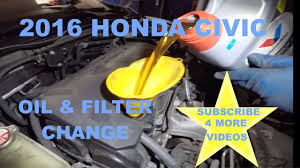 2016 honda civic oil filter change