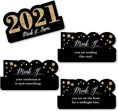 We don't own these personalized postcards. Amazon Com Big Dot Of Happiness Drink If New Year S Eve Gold 2021 New Years Eve Party Game Set Of 24 Toys Games