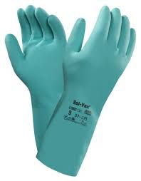 Ansell Sol Vex Nitrile Gloves Size 8 Green Chemical Resistant