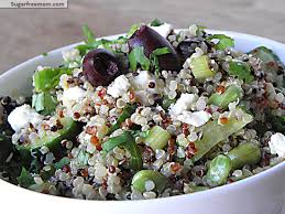 greek style tri color quinoa salad